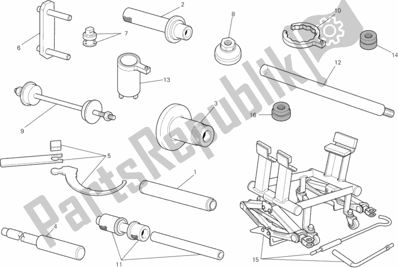 All parts for the Workshop Service Tools, Frame of the Ducati Multistrada 1200 S Pikes Peak 2012
